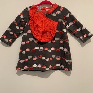 Gymboree dress with cats and mugs on it. Comes with bloomers. Size 12-18 months.